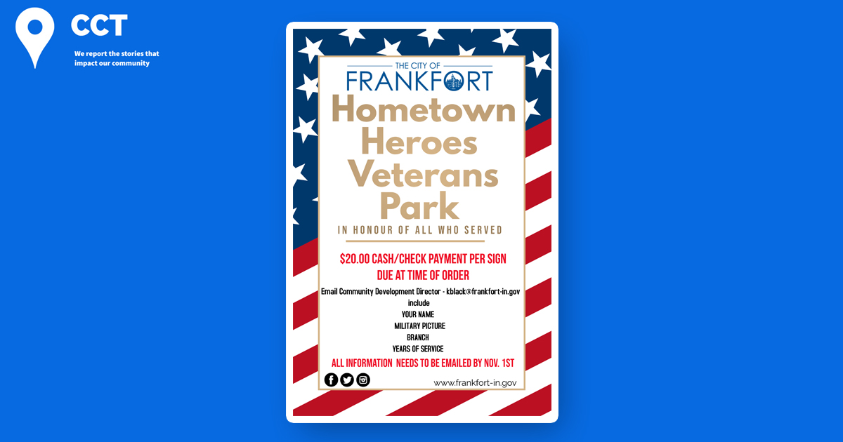 The City of Frankfort to Honor Veterans at Veterans Park